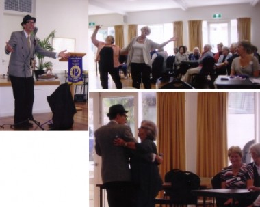 Retirement Home Entertainment - Frank leading the dancing during his show.